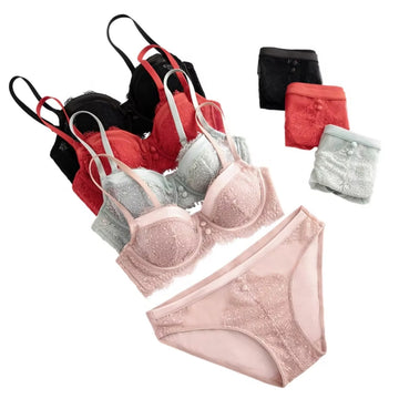 (Pack of 6) Women's Bra Panty Lingerie Set for Girl's | L-165