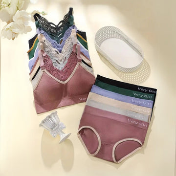 (Pack of 6) Women's Bra Panty Lingerie Set for Girl's Combo | L-24