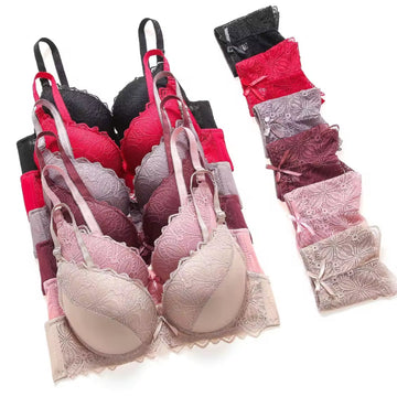 (Pack of 6) Women's Bra Panty Lingerie Set for Girl's Combo | L-27