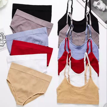 (Pack of 6) Women's Bra Panty Lingerie Set for Girl's Combo| L-34