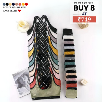 (Pack of 8 )Soft Touch – Cotton Comfort Lingerie Pack| Stylish, Comfortable & Affordable | LP-01