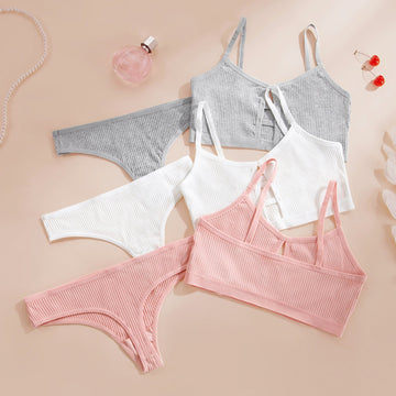 (Pack of 6) Women's Free Bra & Panty Lingerie Set for Girl's Combo | L-45