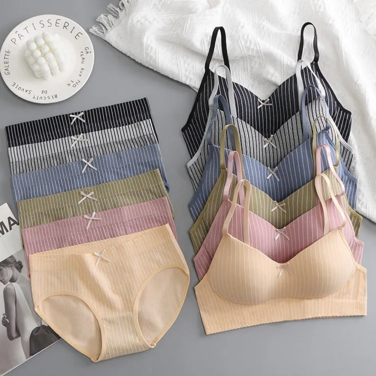 (Pack of 6) Women's  Bra Panty Lingerie Set for Girl's Combo | L-20