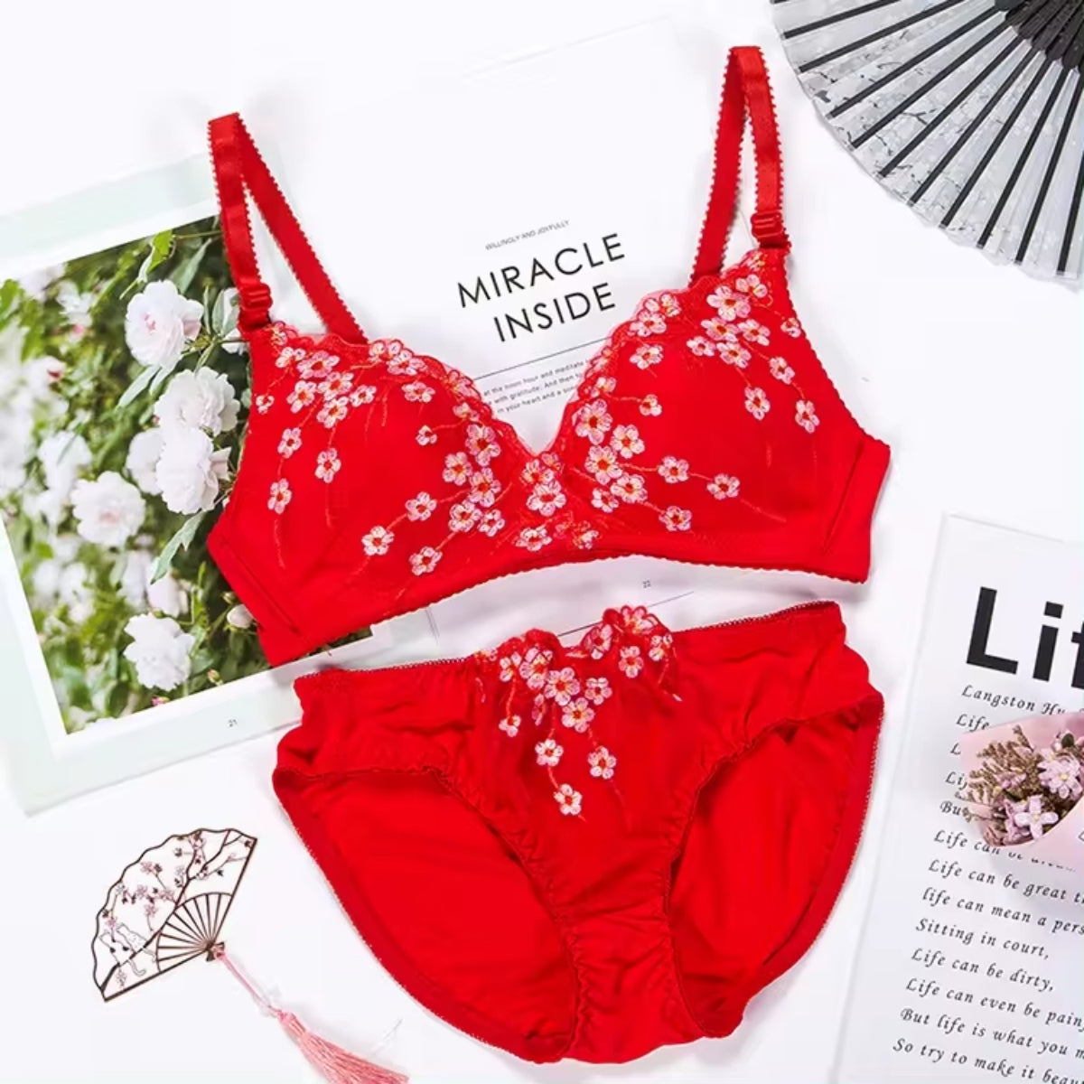 (Pack of 6) Women's  Bra Panty Lingerie Set for Girl's Combo | L-22