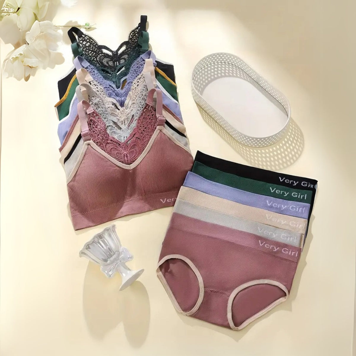 (Pack of 6) Women's  Bra Panty Lingerie Set for Girl's Combo  | L-24