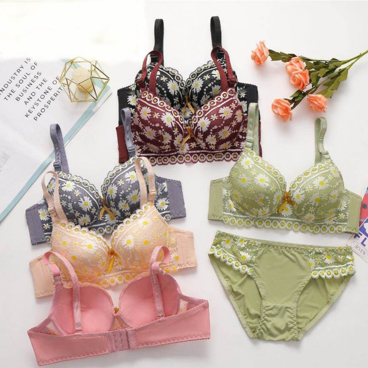 (Pack of 8) Women's  Bra and Panty Lingerie Set for Women | Every Occassion | L-2