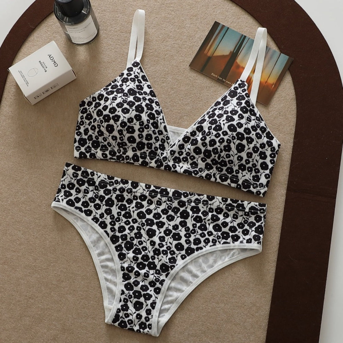 (Pack of 6) Women's Striped Bra & Panty Lingerie Set for Girl's Combo  | L-63