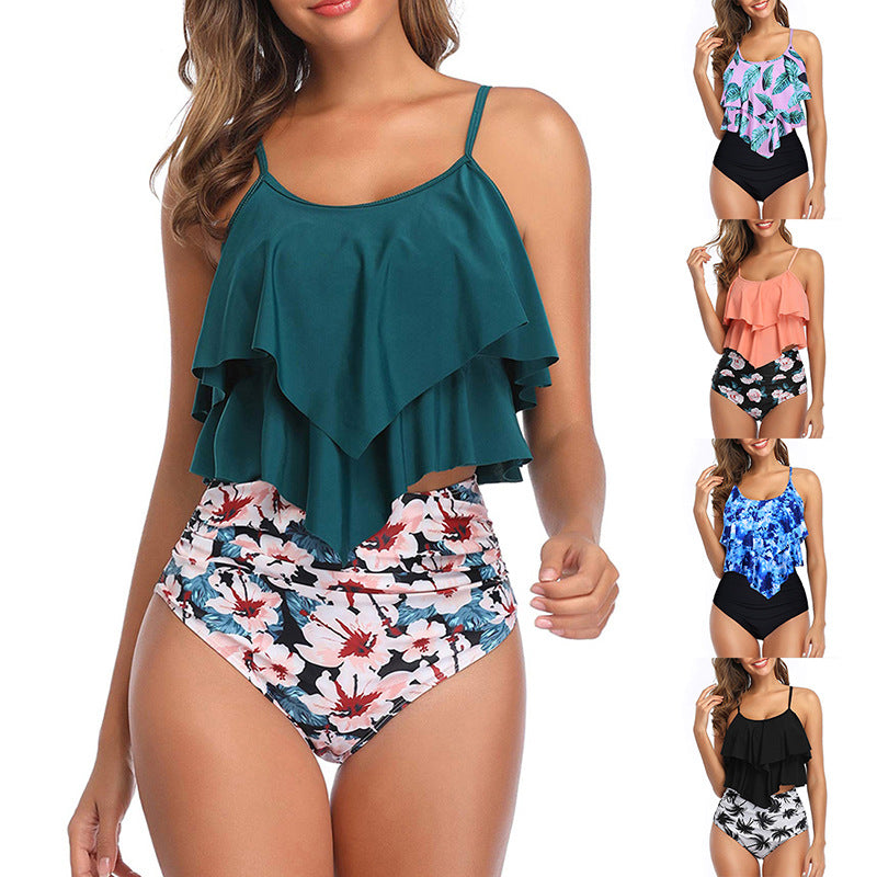 Ruffled Bikini New High Waist Swimsuit Women Swimwear Bikini