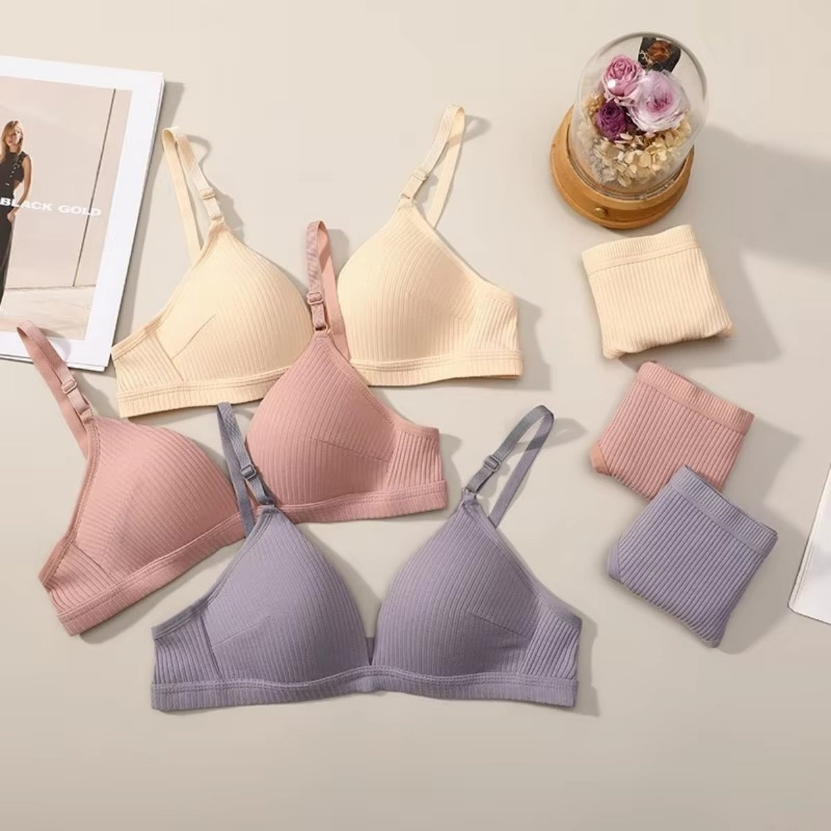 (Pack of 6) Women's  Bra Panty Lingerie Set for Girl's | L-146