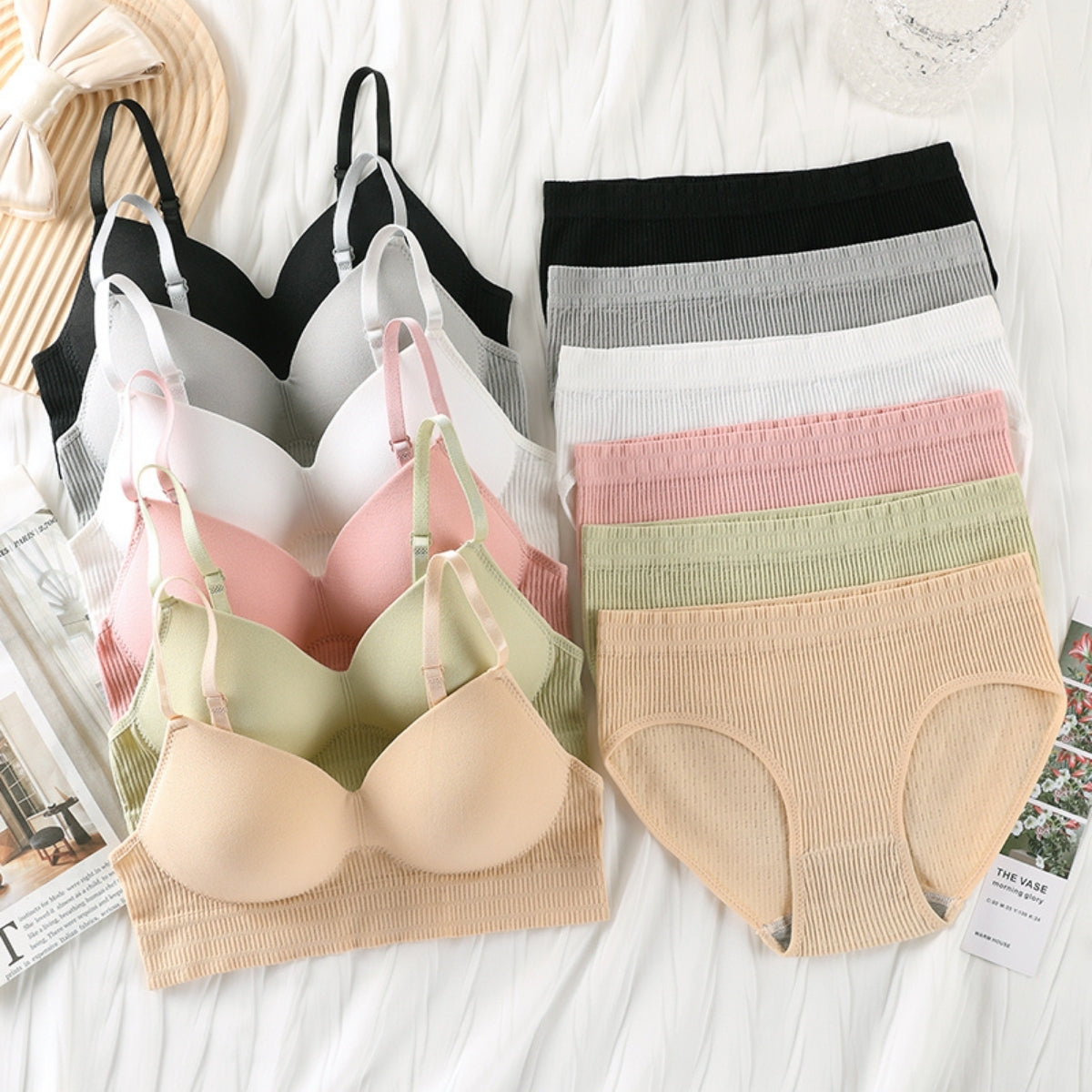 (Pack of 6) Women's  Bra Panty Lingerie Set for Girl's Combo  | L-35