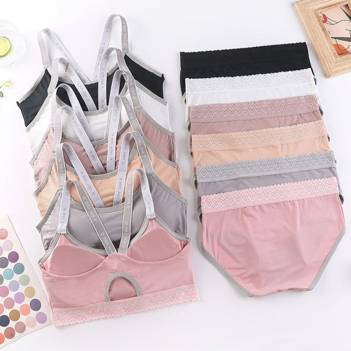 (Pack of 6) Women's Bra Panty Lingerie Set for Girl's Combo  | L-31