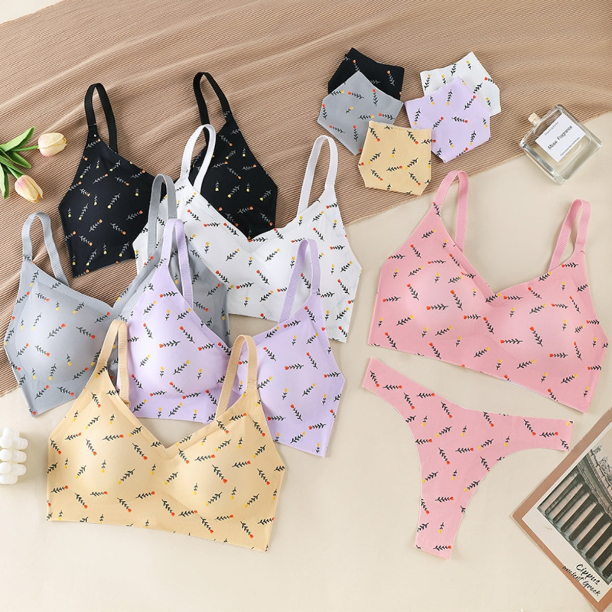(Pack of 6) Women's Bra Panty Lingerie Set for Girl's Combo  | L-36