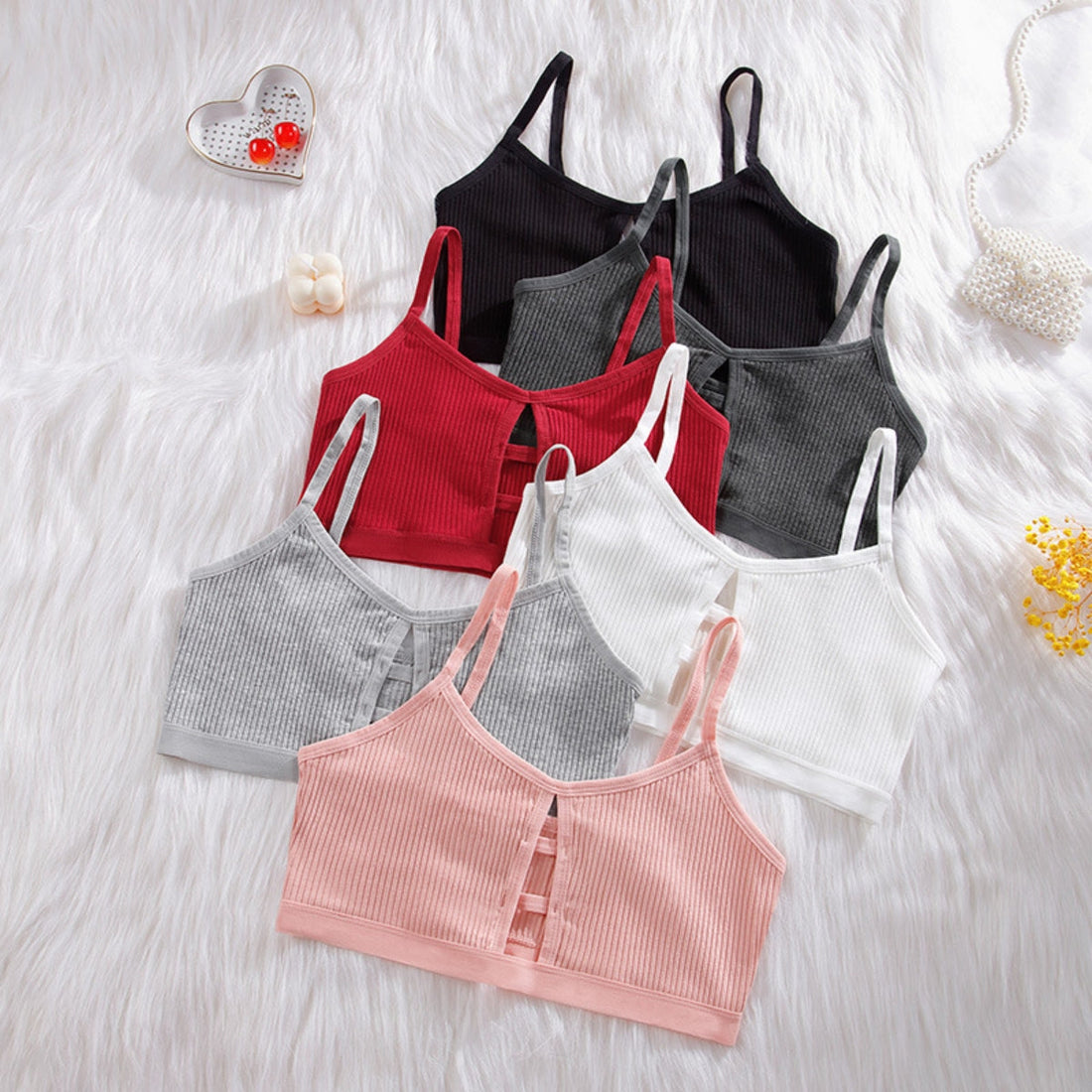 (Pack of 6) Women's Free Bra & Panty Lingerie Set for Girl's Combo | L-45