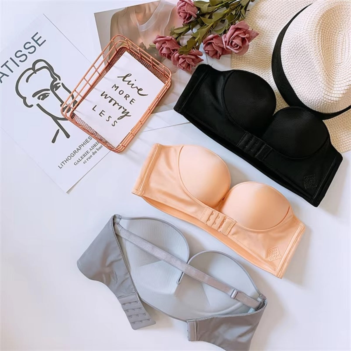 4-Pack Premium Quality Strapless Bra – Ultimate Comfort & Support | SB -15