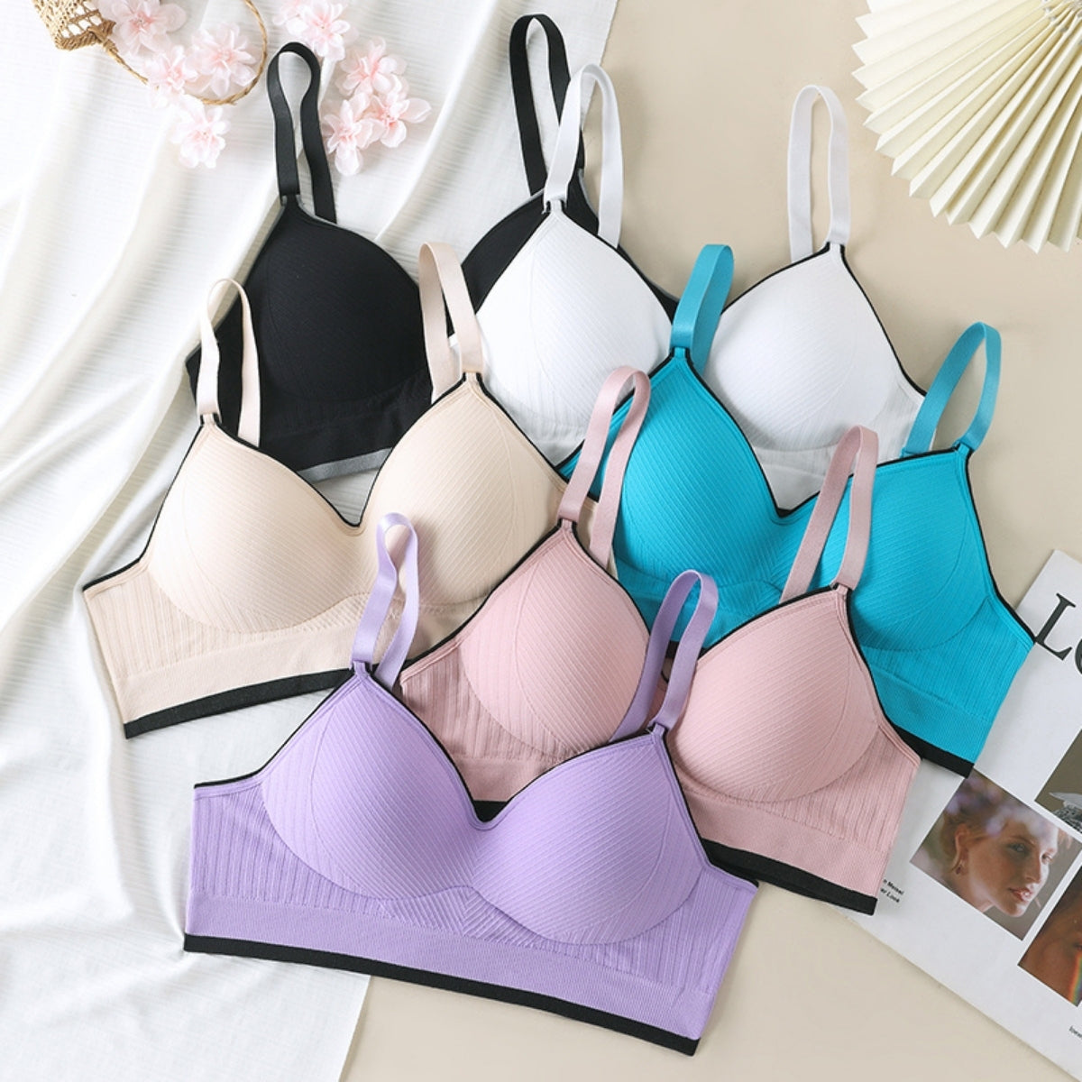 (Pack of 6) Women's  Bra Panty Lingerie Set for Girl's Combo | L-37