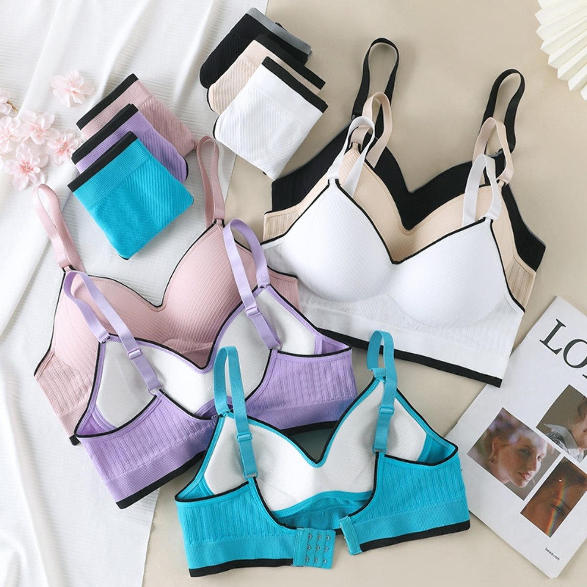 (Pack of 6) Women's  Bra Panty Lingerie Set for Girl's Combo | L-37