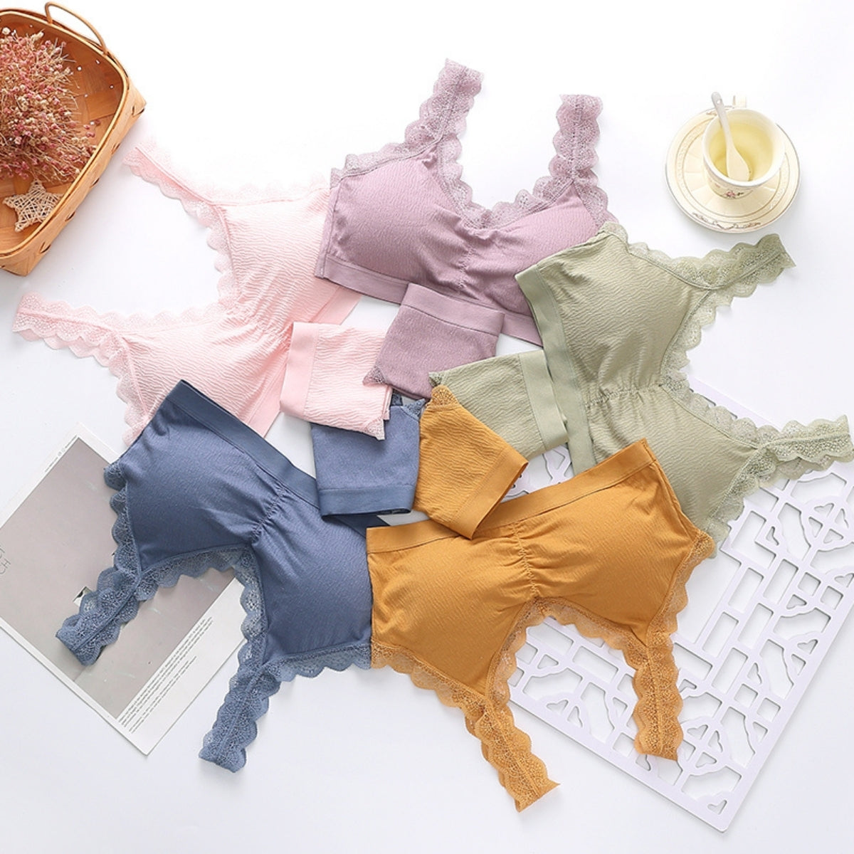 (Pack of 6) Women's  Bra Panty Lingerie Set for Girl's Combo | L-38