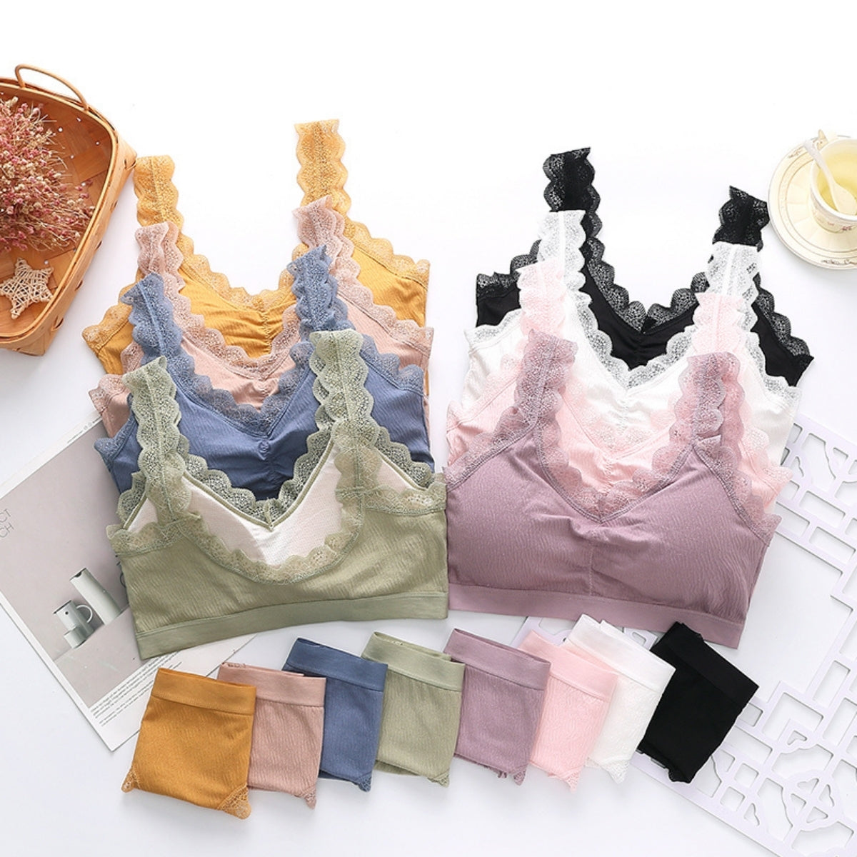 (Pack of 6) Women's  Bra Panty Lingerie Set for Girl's Combo | L-38