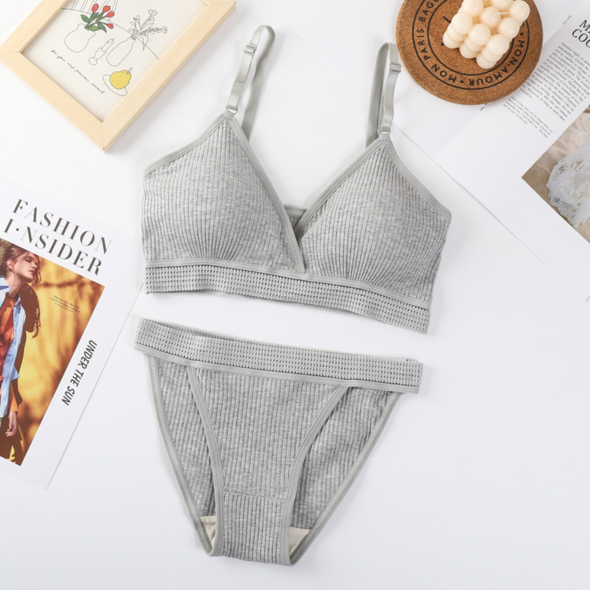 Women's Free Bra & Panty Lingerie Set for Girl's Combo (Pack of 6)-by Zivina | L-67
