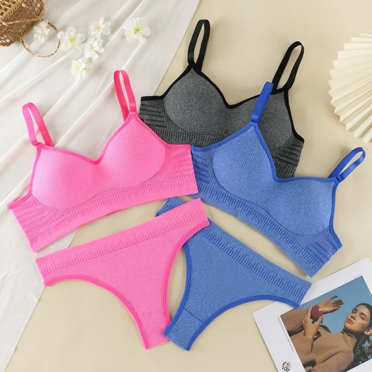 (Pack of 6) Women's  Bra Panty Lingerie Set for Girl's | L-152