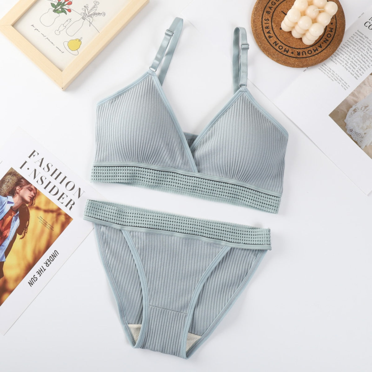 Women's Free Bra & Panty Lingerie Set for Girl's Combo (Pack of 6)-by Zivina | L-67