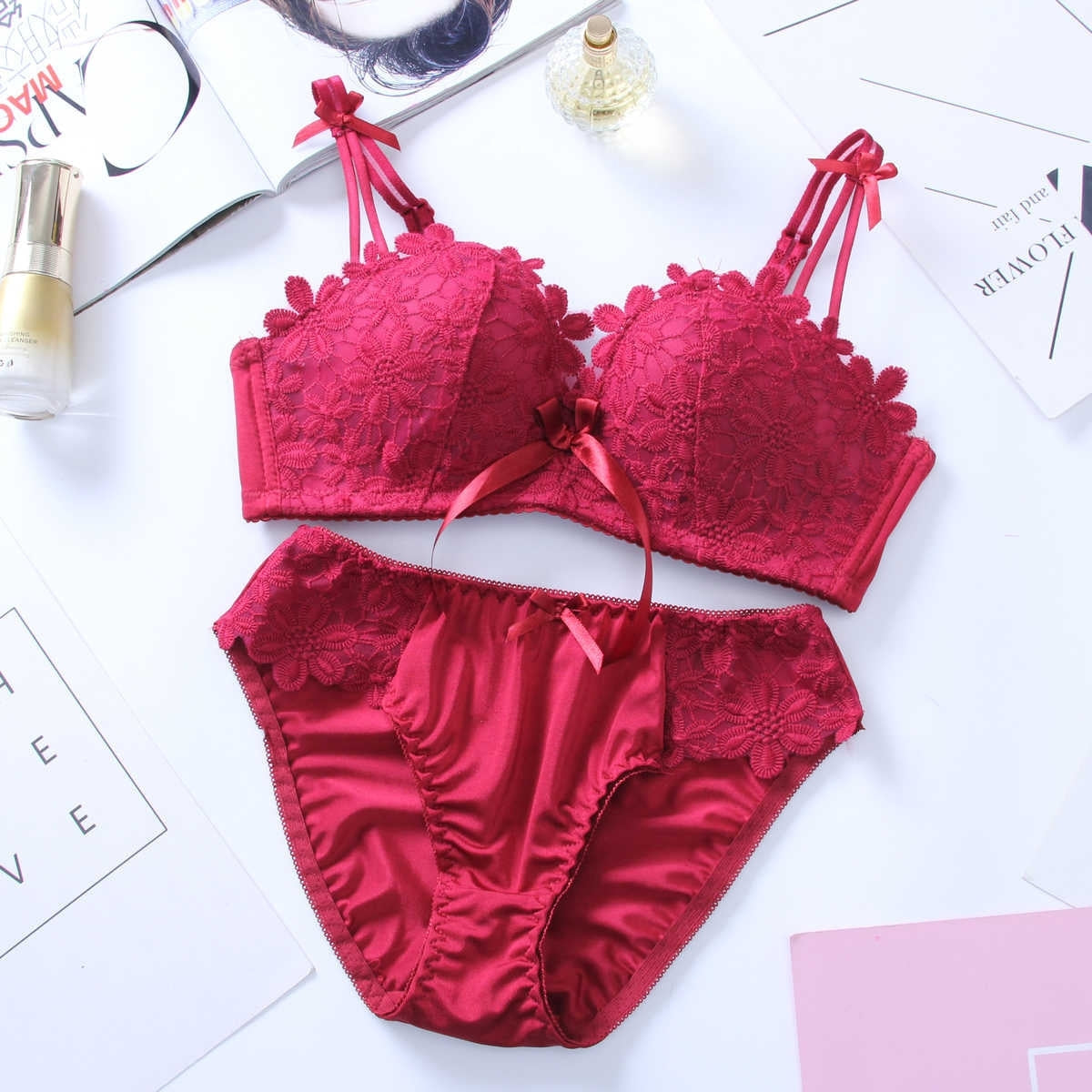 (Pack of 6) Women's Bra Panty Lingerie Set for Girl's Combo | L-93