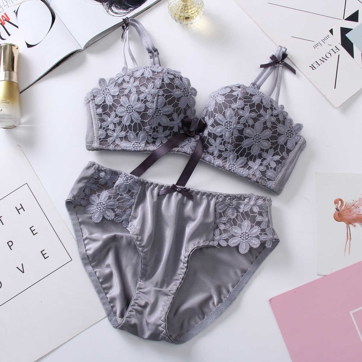 (Pack of 6) Women's Bra Panty Lingerie Set for Girl's Combo | L-93