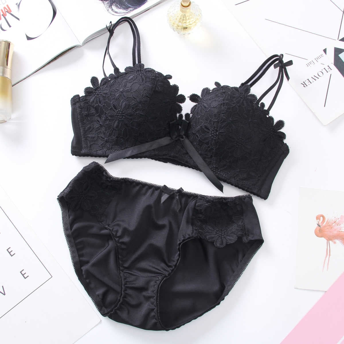 (Pack of 6) Women's Bra Panty Lingerie Set for Girl's Combo | L-93