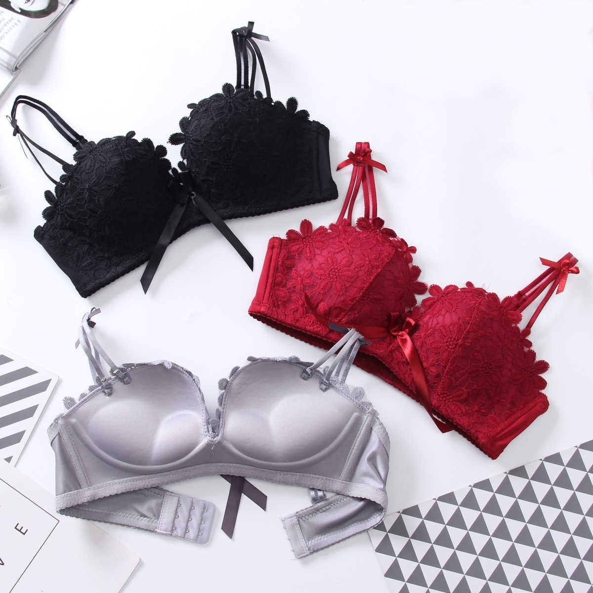 (Pack of 6) Women's Bra Panty Lingerie Set for Girl's Combo | L-93