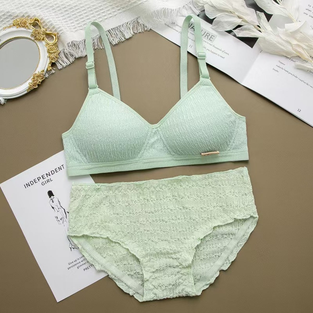 (Pack of 6) Women's Bra Panty Lingerie Set for Girl's Combo | L-40