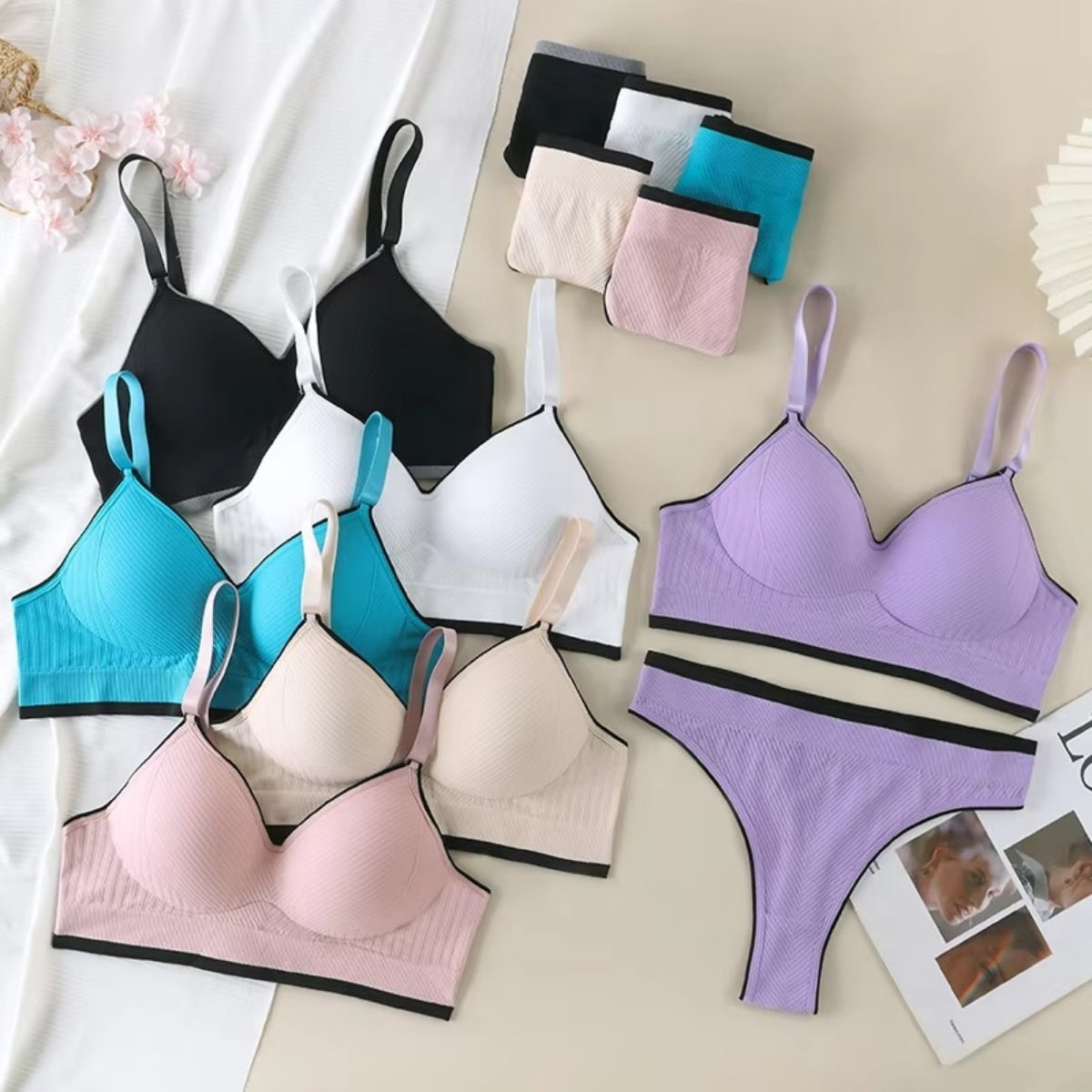 (Pack of 6) Women's  Bra Panty Lingerie Set for Girl's | L-156