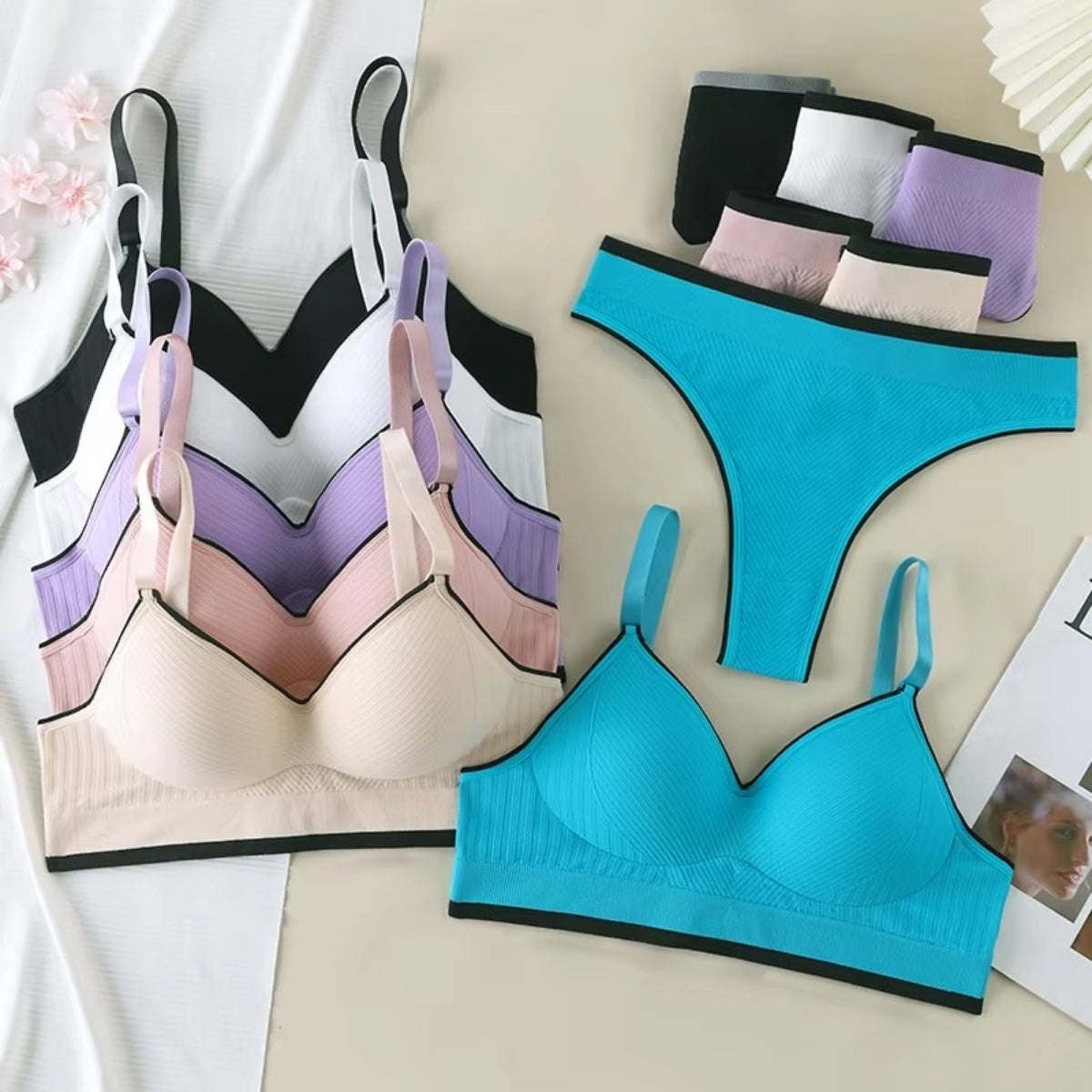 (Pack of 6) Women's  Bra Panty Lingerie Set for Girl's | L-156