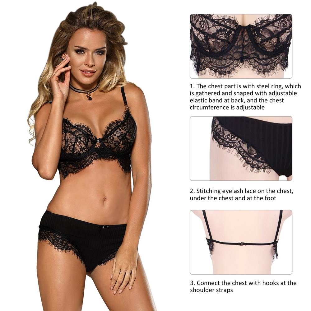 Lace Temptation 2pcs Bralette Lingerie Set