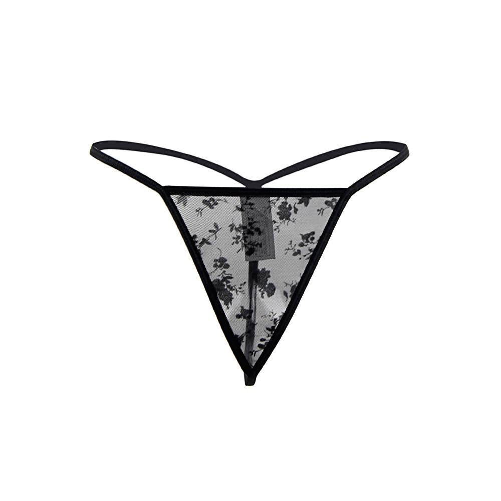 Exquisite Flocking Lace Garter Lingerie with Underwire