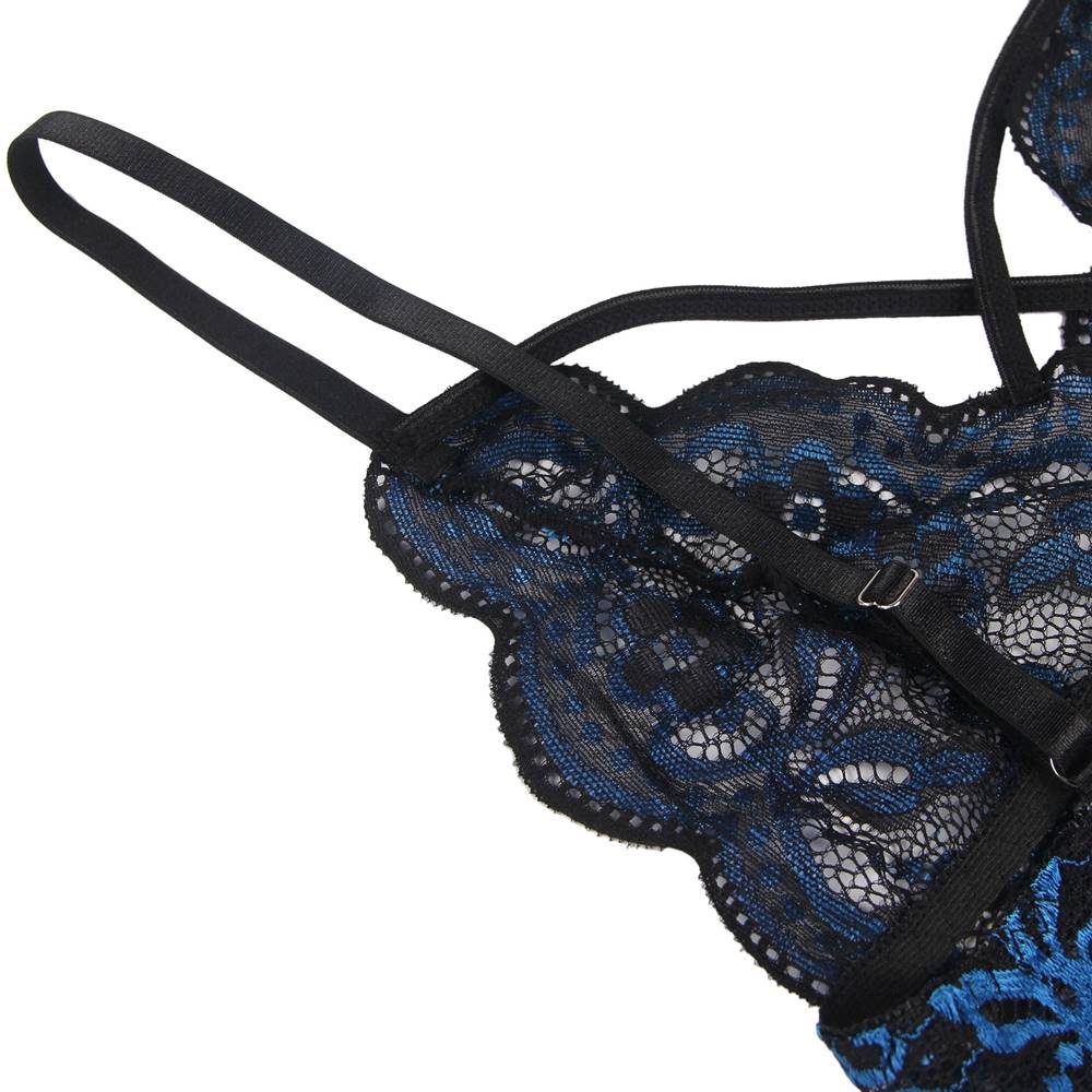 Floral Black Eyelash Lace Lingerie Plus 4 colors