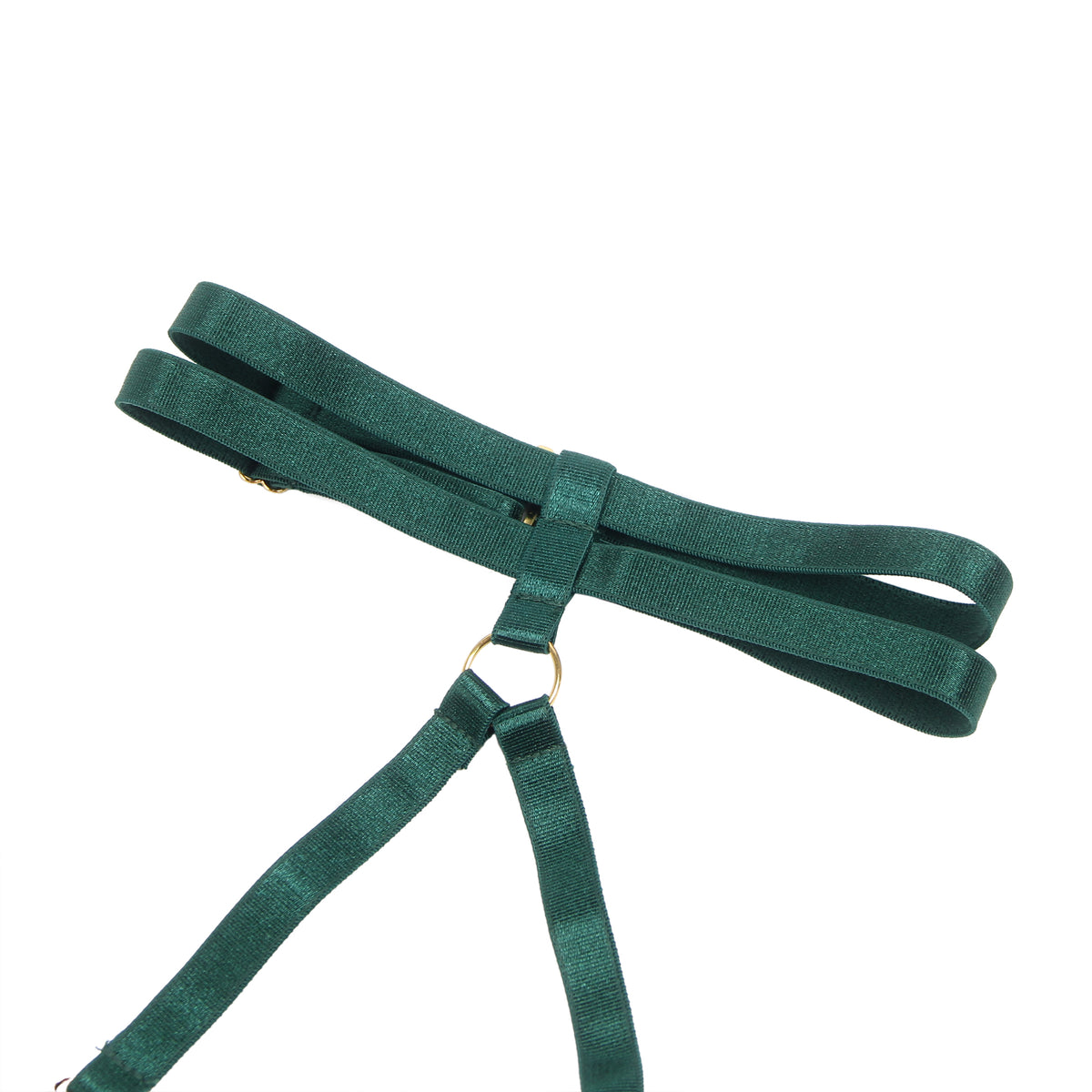 Sexy Velvet Hollow Cut Halter Bra Set Green Plus