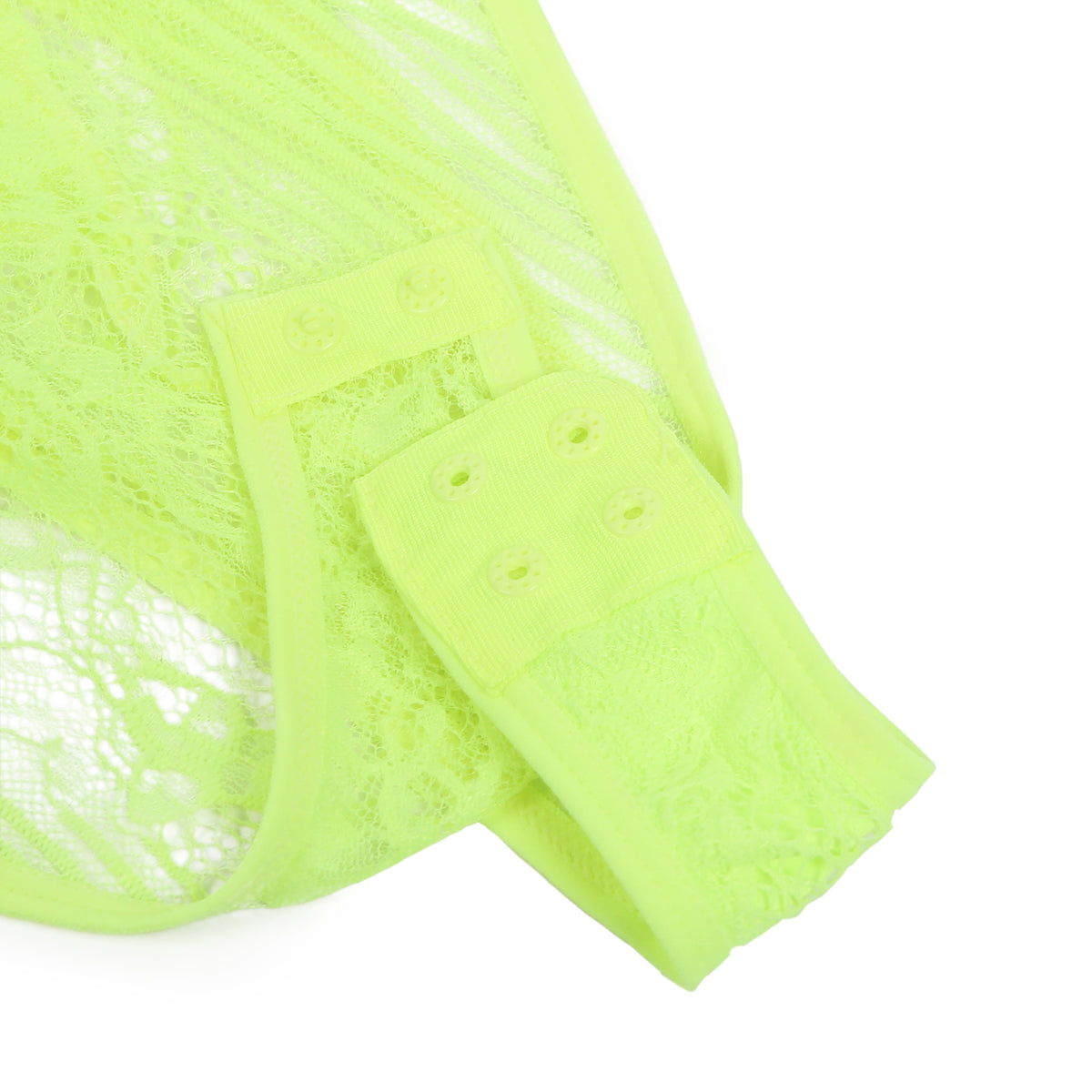 Sexy Lace Push Up Open Crotch Bodysuit green