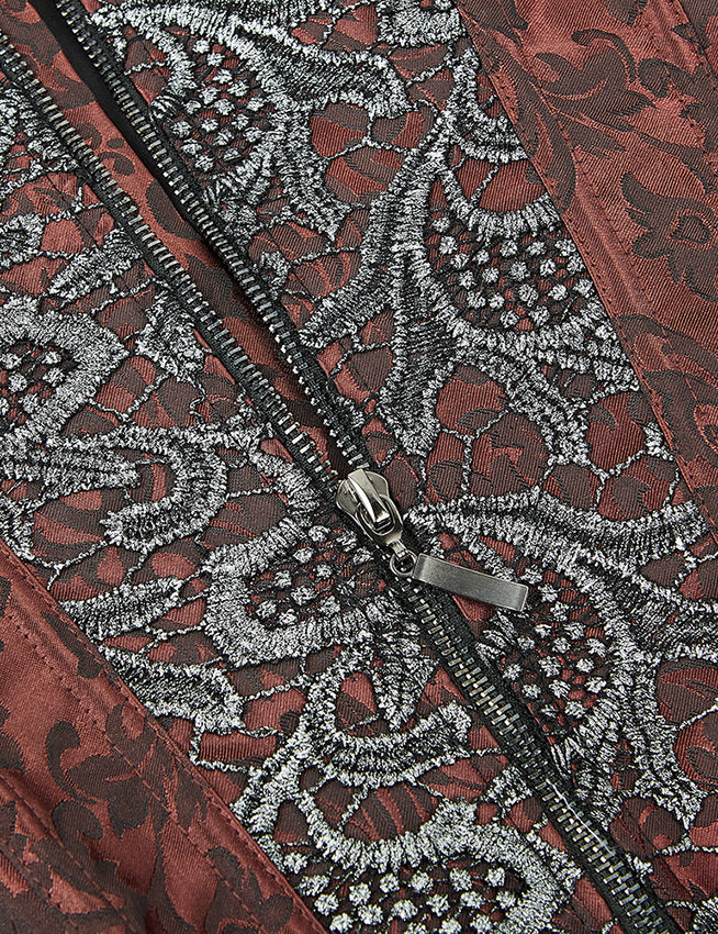 Steel Bones High Quality Red / Siler Retro Corset