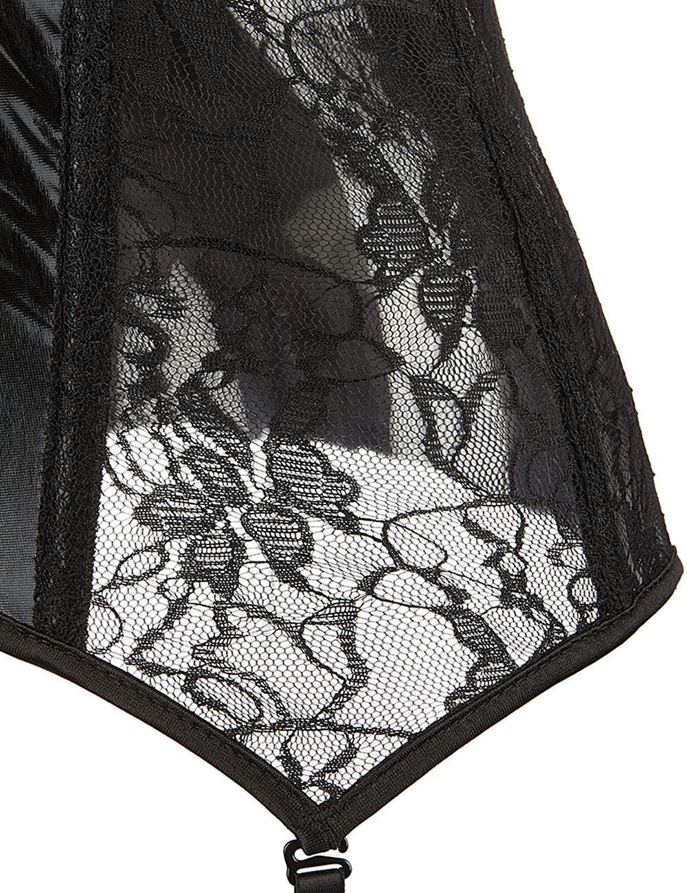 Plastic Bones Black Cute Lace Leather Stitching Sexy Corset