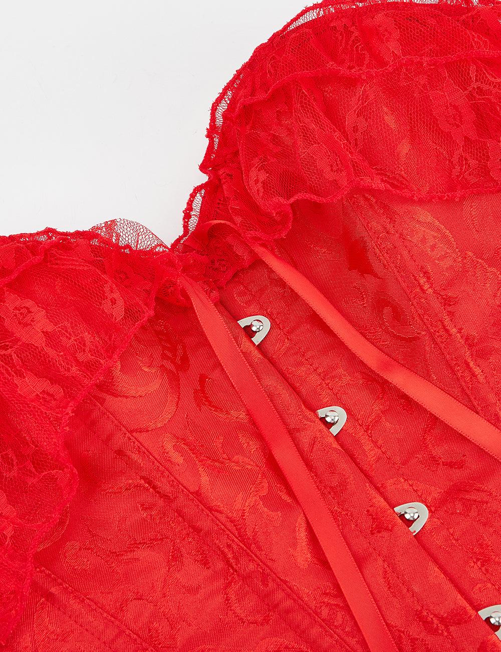 Off Shoulder Lace Corset - RED