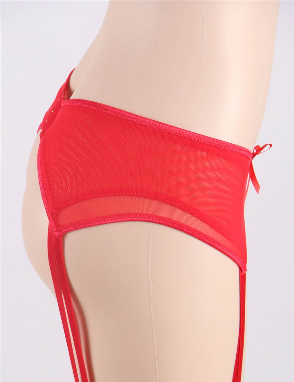 Sexy Lace Garter Belt Panty - RED 1