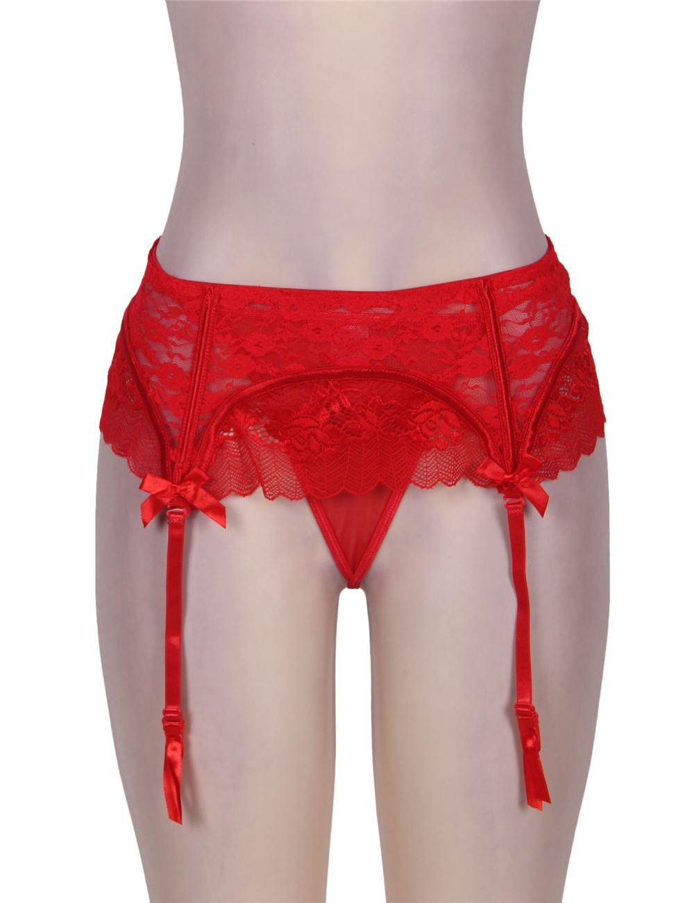 Sexy Lace Garter Panty #5 Red