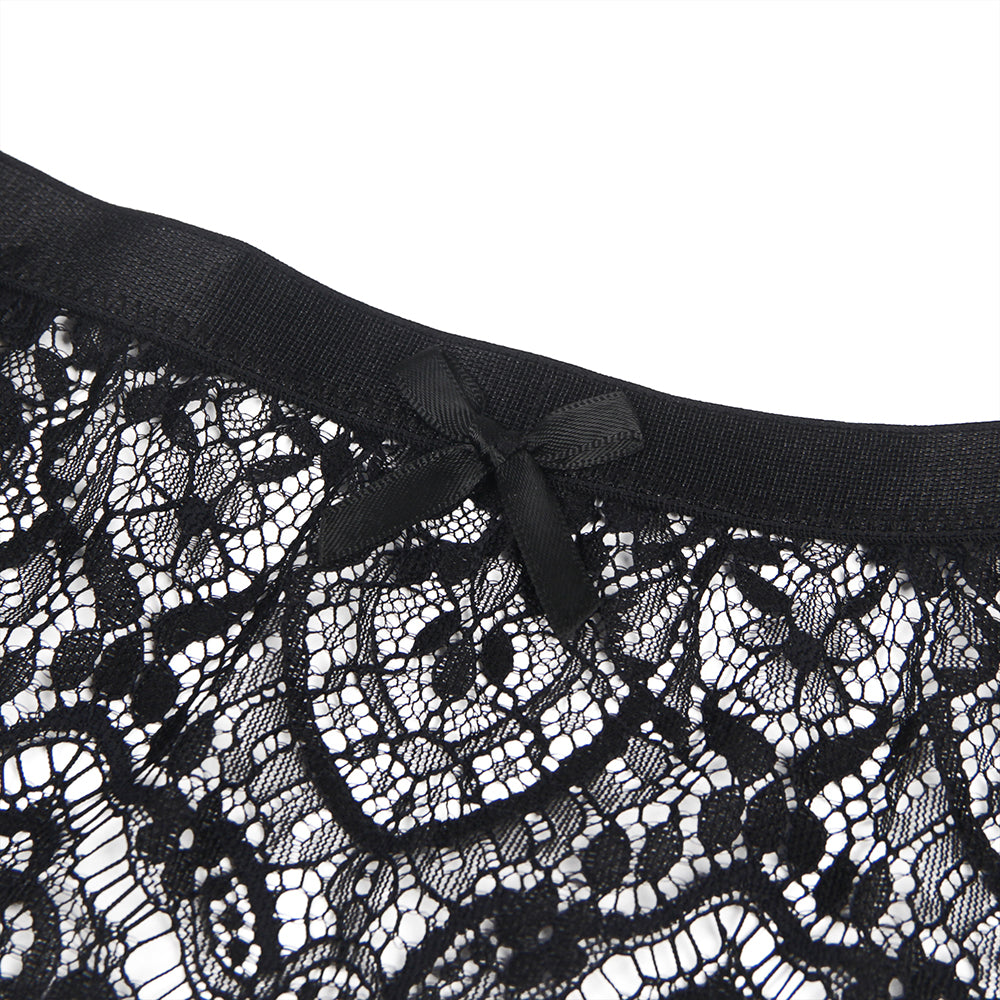 High Waist Metal Button Garter Belt Panty A