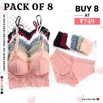 (Pack of 8 )Soft Touch – Cotton Comfort Lingerie Pack| Stylish, Comfortable & Affordable | LP-01