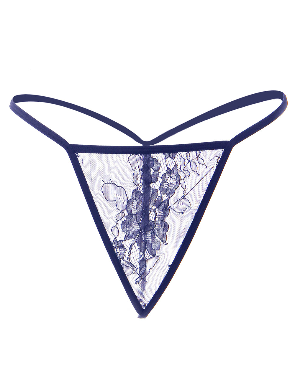 Sexy Long Sleeve Eyelash Lace Short Sleepwear with Thong blue