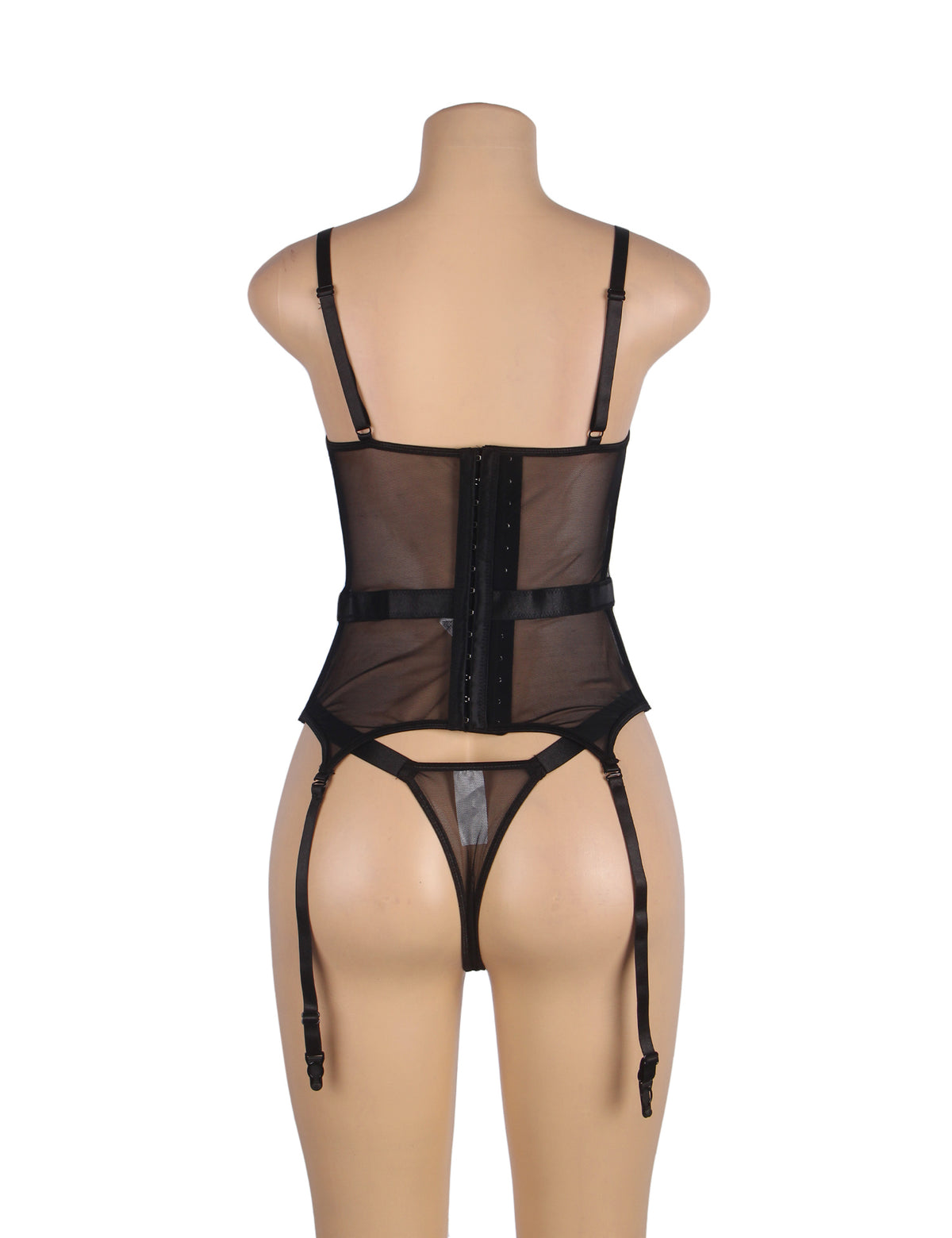 Elegant Garter Lingerie with Long Row of Back Buckles