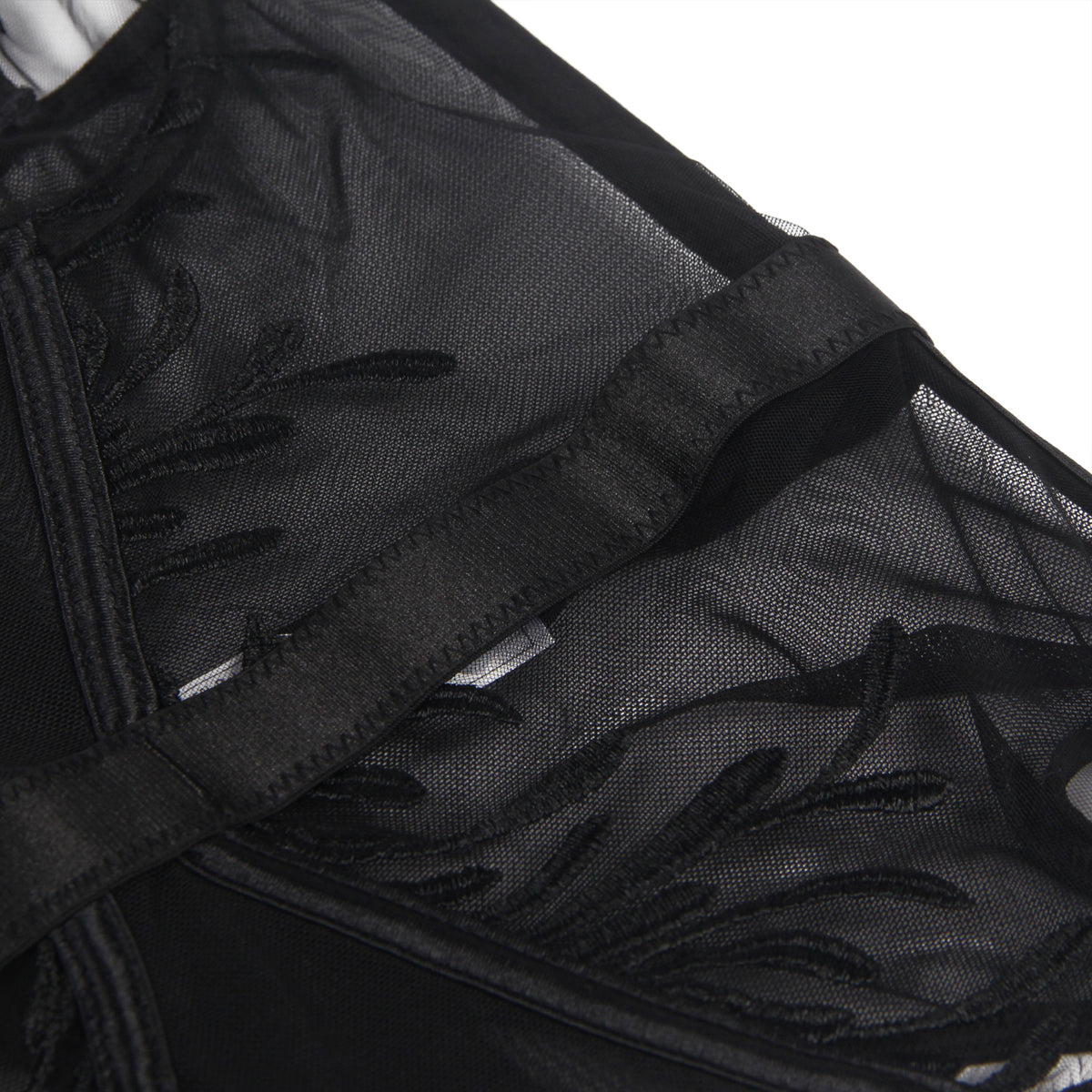 Elegant Garter Lingerie with Long Row of Back Buckles