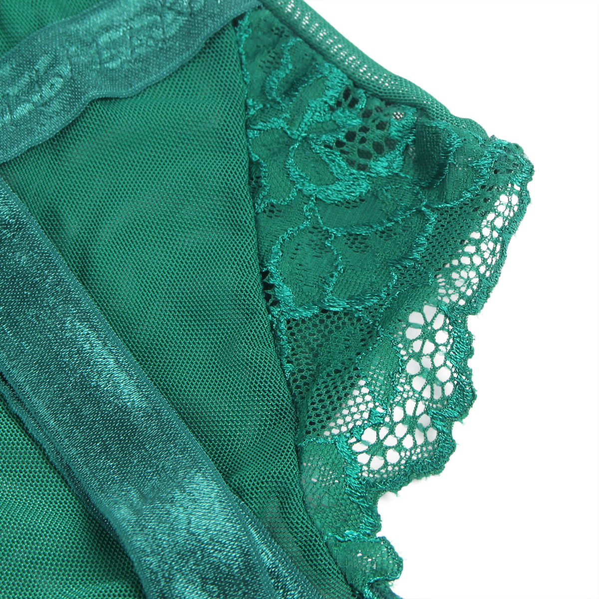 Sexy Slim Lace Garter Leg Ring Teddy Green