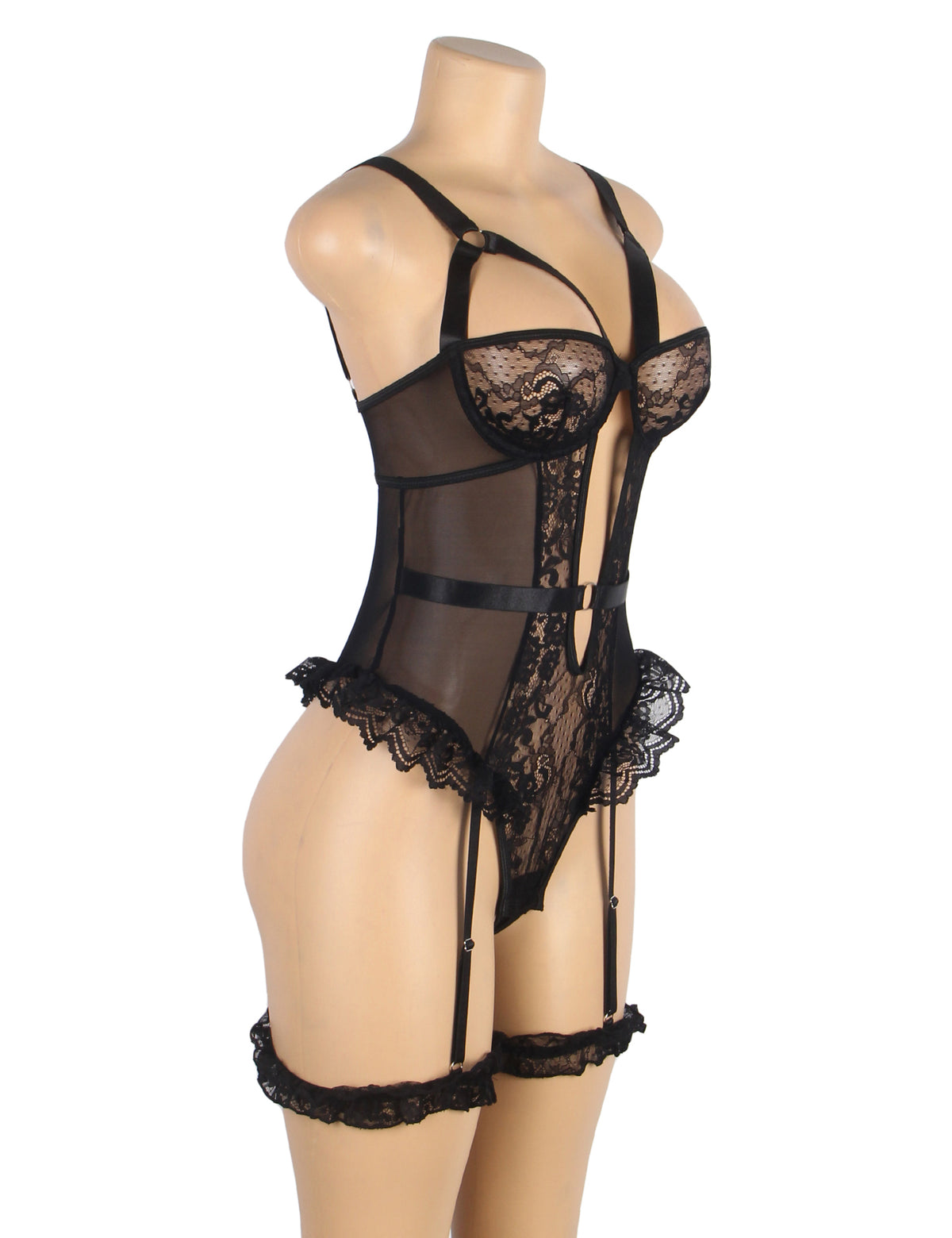 Sexy Slim Lace Garter Leg Ring Teddy
