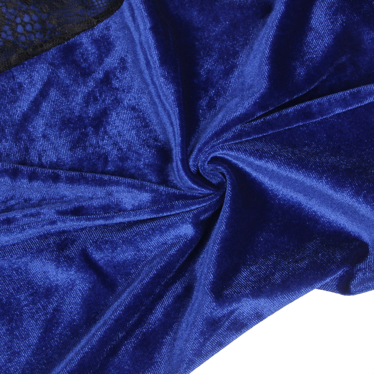 Blue Velvet Stitching Lace Sexy Garter Lingerie Plus Size